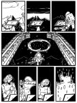  afuckingcamel-zenge-art_(artist) alien anthro black_and_white bodily_fluids chucklefish comic crying hi_res hylotl kenta_(afuckingcamel) male monochrome plant portal starbound tears tree video_games 