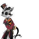  1:1 1_eye 2020 4_fingers angry animatronic annoyed anthro black_eyebrows black_nose black_sclera bone bottomwear canid canine clothing coat crossed_arms dilated_pupils eyebrows fingers five_nights_at_freddy&#039;s five_nights_at_freddy&#039;s_ar fox foxy_(fnaf) fur grey_body grey_fur grey_tail half-closed_eyes hat headgear headwear hi_res keyring keys looking_at_viewer machine male mammal metal metallic metallic_body multicolored_body multicolored_tail narrowed_eyes orange_body orange_eyes pants pirate purrpl_(artist) raised_eyebrow ringmaster ringmaster_foxy_(fnaf) robot signature simple_background skull solo standing top_hat topwear torn_body video_games whip whip_hand white_background white_body white_fur white_tail wire 