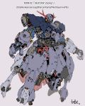  character_name floating grey_background gundam highres looking_ahead mecha mobile_suit_gundam no_humans one-eyed open_hands pink_eyes redesign shisaton. solo zeon zeong 