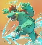  ambiguous_gender anthro blue_body feraligatr nintendo open_mouth pinkgermy pok&eacute;mon pok&eacute;mon_(species) scalie solo teeth video_games water 