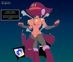  anthro bouncing_breasts breasts clothing e-91_lady_ninja english_text faceless_character female fours_(artist) hi_res machine not_furry_focus pink_body pink_skin robot solo sonic_the_hedgehog sonic_the_hedgehog_(series) sonic_x steam text undressing 