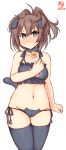  alternate_costume animal_ears artist_logo bell bell_choker bell_collar black_bra black_panties blue_eyes bra brown_hair cameltoe cat_cutout cat_ear_panties cat_ears cat_lingerie cat_tail choker cleavage_cutout clothing_cutout collar commentary_request dated fake_animal_ears flower frilled_bra frills hair_between_eyes highres jingle_bell kanon_(kurogane_knights) kantai_collection long_hair looking_at_viewer meme_attire panties ponytail sheffield_(kantai_collection) side-tie_panties simple_background standing tail thighhighs underwear underwear_only white_background 