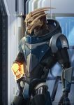  absurd_res alien armor cierras hand_on_hip hi_res looking_at_viewer male mass_effect omnitool red_eyes solo standing turian video_games vocus_salvinian 