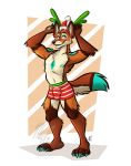  accessoires accessory anthro antlers boxer_briefs bulge canid canine canis christmas clothing coyote feet holidays horn male mammal nicnak044 paws solo underwear 