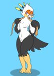  accipitriform anthro avian bird breasts featureless_breasts featureless_crotch female hi_res reptile scalie secretary_bird skewedl0gic snake 