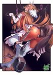  anal_tail animal_ears asuna_(sao) bodysuit boots breasts brown_eyes brown_hair butt_plug chain crotch_zipper elbow_gloves fake_animal_ears fake_tail gloves highres hoof_gloves hoof_shoes horse_ears horse_tail large_breasts long_hair misonou_hirokichi orange_bodysuit pony_play reins sex_toy skin_tight standing standing_on_one_leg sword_art_online tail thigh_boots thighhighs white_footwear white_gloves zipper zipper_pull_tab 
