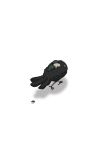  absurdres black_feathers carrying creature face_down gozz highres leaf on_animal original riding shadow walking white_background 