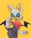  anthro armwear blush chiropteran clothing elbow_gloves female fiinel gloves handwear looking_at_viewer mammal rouge_the_bat solo sonic_the_hedgehog_(series) wings 