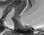  2020 black_claws city claws digital_media_(artwork) foot_focus greyscale hindpaw macro male mammal monochrome outside paws peins precum_drip signature sketch solo zawn 