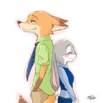  1:1 2017 absurd_res anthro canid canine clothed clothing disney duo ezumi_mh female fox fur hi_res judy_hopps lagomorph leporid male mammal nick_wilde rabbit simple_background white_background zootopia 