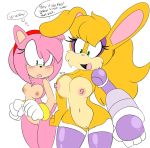  amy_rose anthro archie_comics big_breasts big_hair blush bouncing_breasts breast_envy breasts bunnie_rabbot casual_nudity clothing curvy_figure cybernetics cyborg denizen1414 duo edit erect_nipples female female/female genitals gloves hair handwear hi_res machine nipples pink_nipples pussy small_breasts sonic_the_hedgehog_(archie) sonic_the_hedgehog_(comics) sonic_the_hedgehog_(series) 