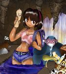  backpack bag cave dark_skin dildo dora_the_explorer map monkey saliva see-through short_hair shorts skull tank_top treasure you_gonna_get_raped 