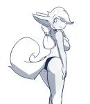 2020 anthro blue_and_white breasts canid canine clothed clothing digital_media_(artwork) female fur hair hi_res infinitedge2u mammal monochrome smile solo 