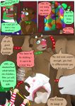  absurd_res ahcocqui anthro collar comic dialogue diaper english_text group hair hi_res humanoid humiliation infantilism male muscular rudolph_the_red_nosed_reindeer teasing text young 
