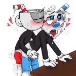  &lt;3 &lt;3_eyes 1:1 anal anal_penetration animate_inanimate balls big_nose blue_bottomwear blue_clothing blue_eyes blue_nose blue_shorts bodily_fluids bottomwear bow_tie brother brothers clothed clothing cup cuphead_(character) cuphead_(game) daddychaarlie drooling duo eyes_closed for_a_head genital_fluids genitals gloves grey_balls grey_body grey_penis handjob handjob_while_penetrating handwear hi_res humanoid incest_(lore) kissing kissing_cheek looking_pleasured male male/male male_penetrated male_penetrating male_penetrating_male motion_blur mugman object_head open_bottomwear open_clothing open_pants pants pants_down partially_clothed penetration penile penis penis_grab reach_around red_bottomwear red_clothing red_nose red_shorts saliva sex shaking shorts shorts_down sibling simple_background standing straw sweat teeth tongue tongue_out trembling video_games white_background white_clothing white_gloves 