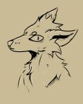  4:5 admiralbarley ambiguous_gender anthro canid canine eyebrows fluffy fox hi_res line_art looking_at_viewer male mammal monochrome simple_background solo 