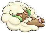  2020 balls digital_media_(artwork) erection fennelseed feral fluffy genitals hi_res looking_at_viewer lounging lying male nintendo on_back penis pok&eacute;mon pok&eacute;mon_(species) shaded simple_background smile solo toony video_games whimsicott white_background 