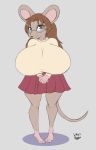  absurd_res anthro big_breasts breasts clothing eyewear female glasses hair hi_res huge_breasts mammal mouse murid murine rodent solo vant_talon 
