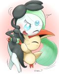  gen_5_pokemon highres meloetta mythical_pokemon tickling victini 