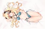  bikini blonde_hair blue_eyes blush bow long_hair navel princess_connect! sasaki_saren swimsuit ximubingo 