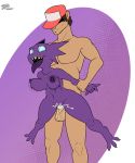  2019 anthro big_breasts bodily_fluids bouncing_breasts breasts clothing cum cum_inside duo faceless_male female fours_(artist) gem_eyes genital_fluids hat headgear headwear holding_arm human interspecies looking_pleasured male male/female mammal nintendo pok&eacute;mon pok&eacute;mon_(species) pok&eacute;philia purple_body purple_skin sableye sex sharp_teeth short_stack size_difference stand_and_carry_position standing standing_sex teeth thick_thighs tongue tongue_out video_games 