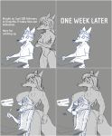  absurd_res anthro big_breasts boob_hat breast_groping breast_growth breasts canid canine comic duo english_text female fox fyixen fyixen_(character) growth hi_res male male/female mammal meme muscular scared size_difference skinny text unamused 
