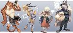  2018 antelope anthro athletic athletic_anthro athletic_male barefoot bottomwear bovid canid canine canis caprine clothed clothing cloven_hooves conditional_dnp dawn_bellwether disney eyewear felid female fully_clothed fur gazelle gazelle_(zootopia) glasses group hooves horn loupgarou male mammal officer_wolfard pantherine police police_uniform sheep skirt standing stripes tiger tiger_dancer_(zootopia) topless uniform wolf wool_(fur) zootopia 
