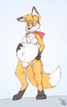  anthro breasts canid canine featureless_breasts featureless_crotch female fox geckoguy123456789 hi_res mammal ozzy-wildwind pregnant solo 