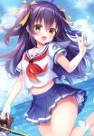  high_school_fleet mitsuba_choco seifuku skirt_lift suruga_runa wet 