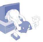  2ch artist_request ass breasts large_breasts monochrome nude solo television the_ring through_screen top-down_bottom-up topless yamamura_sadako 
