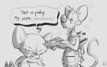  anthro apron clothing duo english_text hi_res humor male male/male mammal mouse murid murine pinky_(warner_brothers) pinky_and_the_brain rodent spwangle text the_brain warner_brothers 