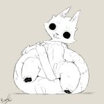  anthro black_eyes black_pawpads bodily_fluids bottomless breasts clothed clothing convenient_censorship covered_nipples felid female fur furniture goo_(razy) mammal monochrome no_underwear open_mouth pawpads raised_tail razy short_stack signature simple_background sitting sketch slightly_chubby snot solo tail_censorship thick_thighs torn_clothing 