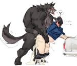 &lt;3 2021 abdominal_bulge absurd_res anal anal_penetration anthro anthro_penetrating anthro_penetrating_human balls big_dom_small_sub black_body black_fur black_hair blush bodily_fluids canid canine canis car clothed clothing cum cum_in_ass cum_inflation cum_inside cum_while_penetrated duo erection excessive_cum footwear from_behind_position fur genital_fluids genitals hair hand_on_face hand_on_hip hi_res human human_on_anthro human_penetrated humanoid_genitalia humanoid_penis inflation interspecies male male/male male_penetrated male_penetrating male_penetrating_male mammal muscular muscular_anthro muscular_male pale_skin pants_down partially_clothed penetration penis sex shirt shoes simple_background size_difference smile tongue tongue_out topwear tora_gy vehicle were werecanid werecanine werewolf white_background wolf 