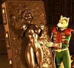  accident anthro bound breasts canid canine carbonite duo encasement female fox fox_mccloud frozen hi_res krystal male male/female mammal nintendo nipples nude sfmcarbonfreezer star_fox star_wars video_games 