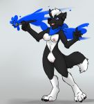  2017 4_toes 5_fingers aggrobadger anthro areola barefoot barely_visible_genitalia barely_visible_pussy biped black_body black_breasts black_claws black_ears black_eyebrows black_face black_fur black_hands black_nose black_tail blue_eyes breasts brush canid canine canis claws digital_media_(artwork) digitigrade dipstick_tail ear_piercing elsa_(ebonycrowned) eyebrows fangs feet female finger_claws fingers front_view fur genitals grey_background hair hindpaw holding_brush holding_object holding_paintbrush industrial_piercing kerchief kerchief_only mammal mole_(marking) monotone_areola monotone_claws monotone_ears monotone_eyebrows monotone_eyes monotone_face monotone_feet monotone_genitals monotone_hair monotone_hands monotone_nipples monotone_nose monotone_paws monotone_pussy monotone_tongue mostly_nude multicolored_body multicolored_breasts multicolored_fur multicolored_tail neckerchief neckerchief_only nipples open_mouth paint paintbrush paws piercing pink_areola pink_nipples pink_pussy pink_tongue pussy short_fur short_hair simple_background snout solo standing toe_claws toes tongue two_tone_body two_tone_breasts two_tone_fur two_tone_tail white_body white_breasts white_feet white_fur white_hair white_paws_(anatomy) white_tail wolf 