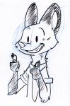  anthro arm_tuft briskby canid canine cheek_tuft clothed clothing disney elbow_tufts facial_tuft fox fur gesture grin guide_lines male mammal necktie nick_wilde red_fox shirt simple_background sketch smile solo teeth thumbs_up topwear tuft white_background zootopia 