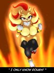 anthro big_breasts breasts clothing crossgender dialogue english_text eulipotyphlan featureless_breasts female footwear hedgehog hi_res legwear looking_at_viewer mammal mtf_crossgender red_eyes shadow_the_hedgehog solo sonic_the_hedgehog_(series) suirano super_shadow text thick_thighs 