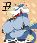  animal_print anthro areola big_breasts bikini breasts clothing cow_print female gearfactory huge_breasts hyper hyper_breasts nintendo obese obese_anthro obese_female overweight overweight_anthro overweight_female pok&eacute;mon pok&eacute;mon_(species) samurott solo swimwear thick_thighs video_games 