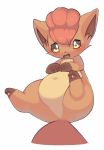  ambiguous_gender belly big_belly blush embarrassed feral hi_res lying navel nintendo on_back open_mouth pawpads paws pok&eacute;mon pok&eacute;mon_(species) solo video_games vulpix xmu 
