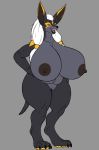  anthro anubian_jackal big_breasts breasts canid canine canis female genitals hi_res huge_breasts jackal karnator_(artist) mammal pussy solo 