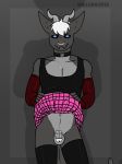  anthro bottomwear chastity_(disambiguation) clothing collar dragon girly hi_res male skirt solo wallswhisper xargos 