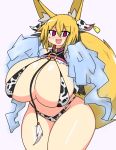  animal_bikini animal_humanoid animal_print big_breasts bikini biped blonde_hair blush breasts canid canid_humanoid canine canine_humanoid clothed clothing cow_bikini cow_costume cow_print curvy_figure cute_fangs dipstick_tail ear_tag fake_ears female fox_humanoid glistening glistening_body glistening_breasts glistening_skin hair huge_breasts humanoid inner_ear_fluff light_body light_skin looking_at_viewer mammal mammal_humanoid mido_(artist) midriff multicolored_tail open_mouth open_smile pattern_clothing pattern_swimwear pom_poms simple_background skimpy smile solo standing swimwear thick_thighs tuft two_tone_tail voluptuous white_background white_inner_ear_fluff wide_hips 