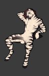  2020 anthro black_body black_stripes digital_media_(artwork) equid equine fingers genitals hair hooves male mammal ni70 nipples penis red_hair solo striped_body stripes white_body zebra 