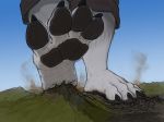  4_toes anthro claws feet foot_fetish foot_focus hi_res kclt macro male pawpads solo toe_claws toes trampling 
