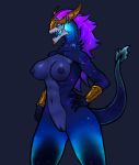  anthro anthrofied aurelion_sol_(lol) biped blue_body breasts dragon female genitals glowing gold_(metal) gold_jewelry im51nn5 jewelry league_of_legends muscular muscular_anthro muscular_female nipples nude pussy riot_games scalie solo standing star video_games 
