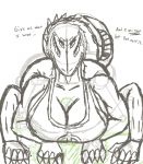  anon anthro bra breasts claws clothing domination duo faceless_male female female_domination human male male/female mammal monster reptile scalie scp-682 scp_foundation sex sharp_teeth sports_bra teeth text titfuck titfuck_under_clothes underwear unknown_artist 