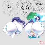  1:1 big_butt butt curves curvy_figure curvy_hips digital_media_(artwork) equid equine female feral friendship_is_magic hair hasbro hi_res horn huge_butt human hyper hyper_butt looking_at_viewer looking_away mammal my_little_pony obese obese_female overweight overweight_female rarity_(mlp) sketch thelunarmoon tongue tongue_out unicorn voluptuous white_body 