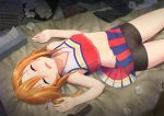  bike_shorts bow cheerleader idolmaster idolmaster_cinderella_girls orange_hair shorts tagme_(artist) waifu2x yuuki_haru 