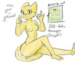  2021 3_toes 4_fingers anthro bethesda_softworks breasts caprice_art colored digital_media_(artwork) felid female fingers fur katia_managan khajiit mammal nipples nude pink_nose prequel sitting sketch solo solo_focus the_elder_scrolls tired toes video_games webcomic yellow_body yellow_eyes yellow_fur 