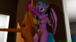  anthro avian breasts collar dragon duo european_mythology female female/female friendship_is_magic greek_mythology happy happy_sex hasbro hi_res hippogriff looking_at_another marianokun my_little_pony mythological_avian mythology sex silverstream_(mlp) smile smolder_(mlp) touching_face 
